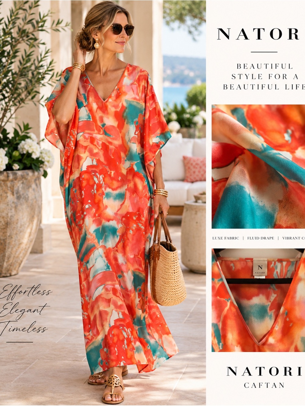 Natori Caftan Georgeous Size Large